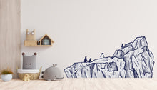 Load image into Gallery viewer, Iceberg Penguins wall decal, Arctic inspired home decor, Arctic wall art decal, Iceberg wall sticker, Nursery vinyl wall decor Penguin 247LU