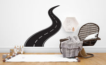 Load image into Gallery viewer, Road wall decal sticker, tire track wall sticker, road wall decals, winding road mural, road wall vinyl, kids gifts, kids room nursery 250LU