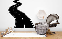Load image into Gallery viewer, Road wall decal sticker, tire track wall sticker, road wall decals, winding road mural, road wall vinyl, kids gifts, kids room nursery 251LU