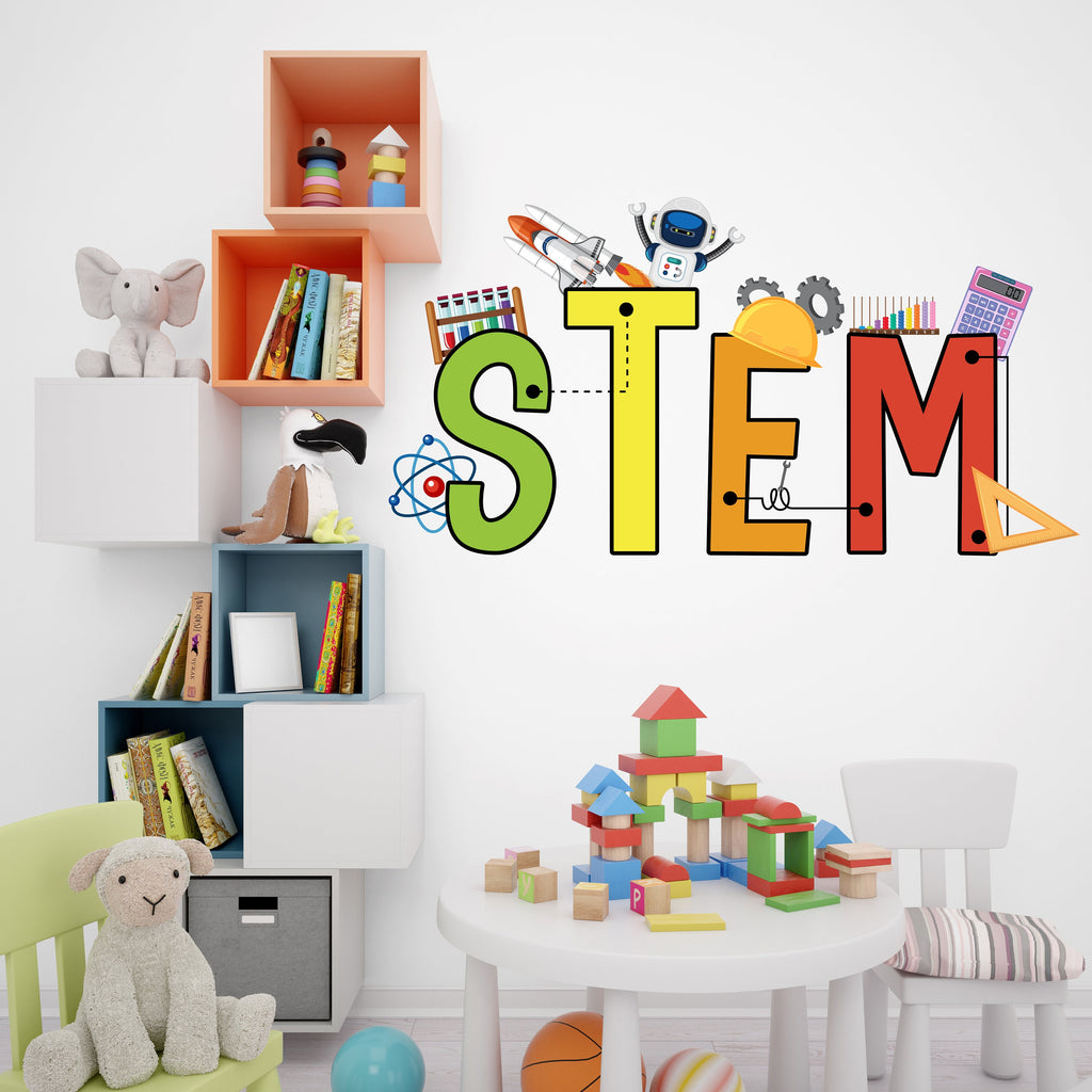 Stem Science Technology Engineering Math Wall Decal, Steam wall decals for school, stem school, steam school wall decor, classroom 254LU