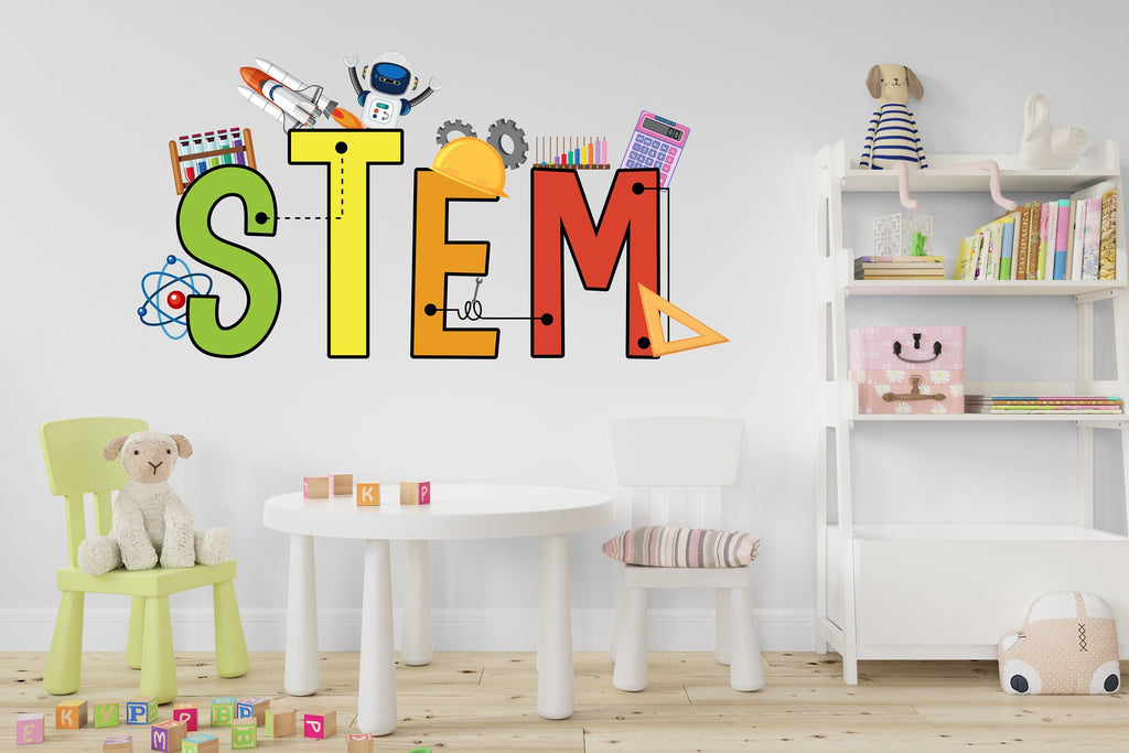 Stem Science Technology Engineering Math Wall Decal, Steam wall decals for school, stem school, steam school wall decor, classroom 254LU