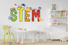 Load image into Gallery viewer, Stem Science Technology Engineering Math Wall Decal, Steam wall decals for school, stem school, steam school wall decor, classroom 254LU