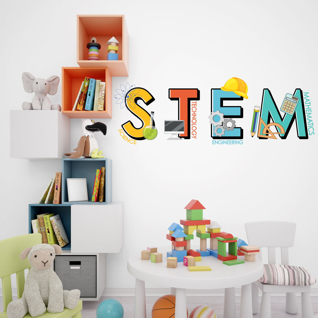 Stem Science Technology Engineering Math Wall Decal, Steam wall decals for school, stem school, steam school wall decor, classroom 255LU
