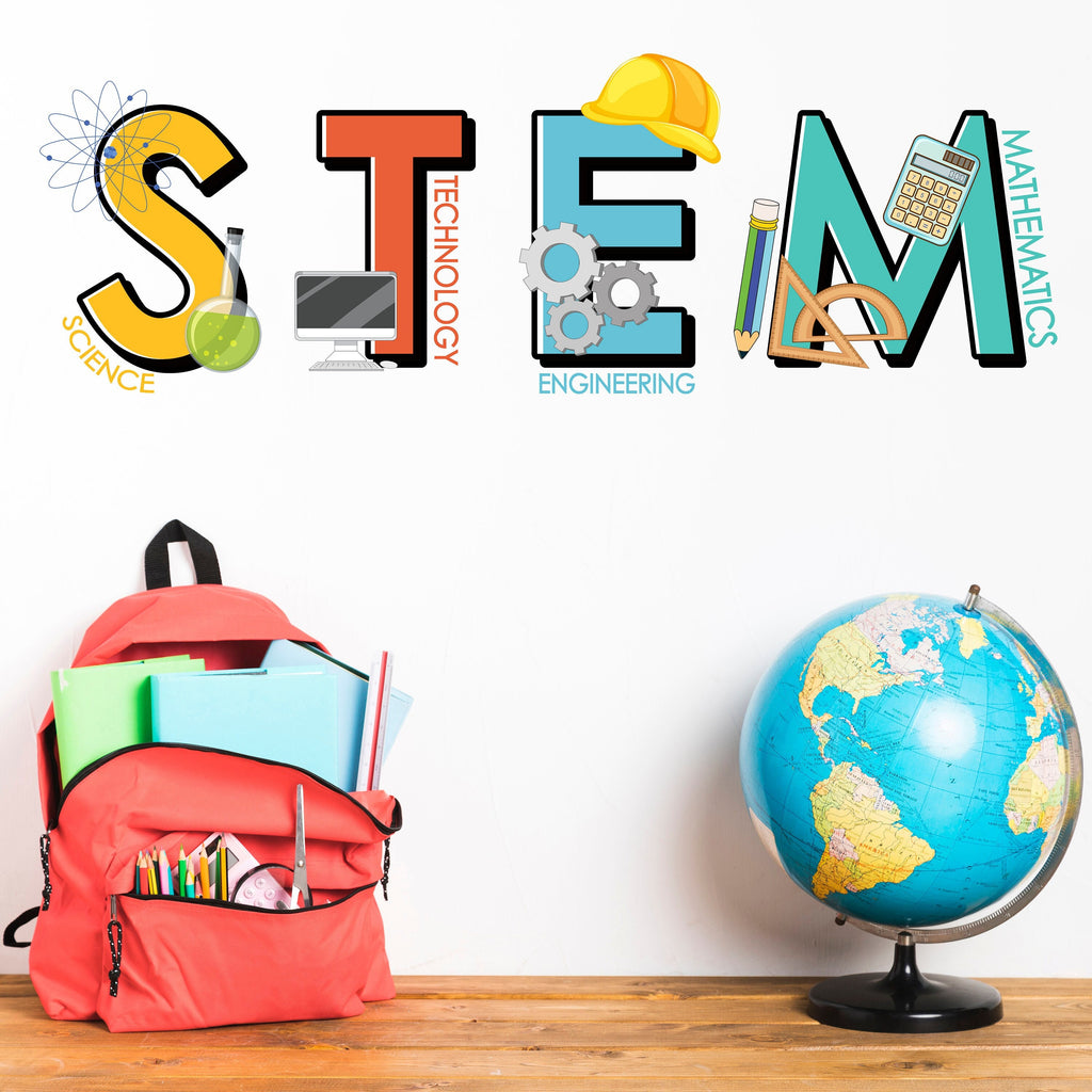 Stem Science Technology Engineering Math Wall Decal, Steam wall decals for school, stem school, steam school wall decor, classroom 255LU