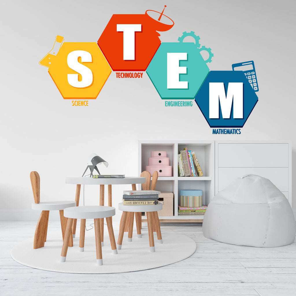 Stem Science Technology Engineering Math Wall Decal, Steam wall decals for school, stem school, steam school wall decor, classroom 256LU