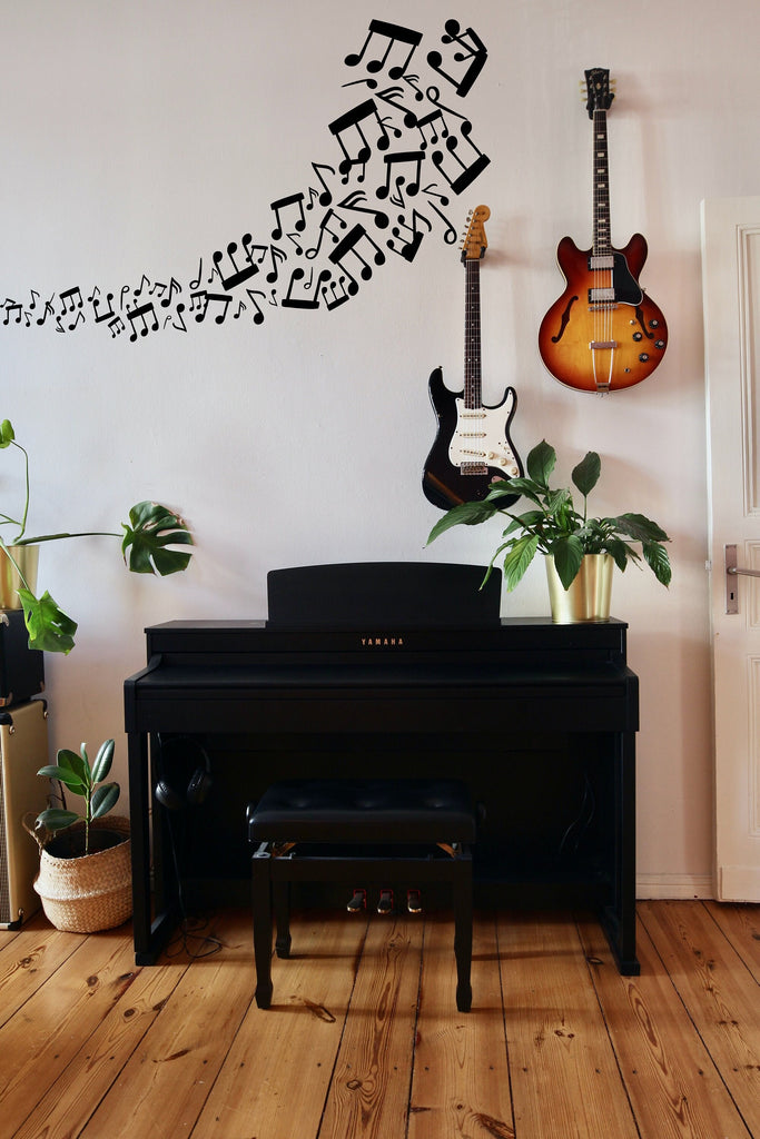 Music wall art decal, Music notes wall decor, Music wall sticker, Music wall decals, Musician home decor, Music gifts, Music studio 257LU