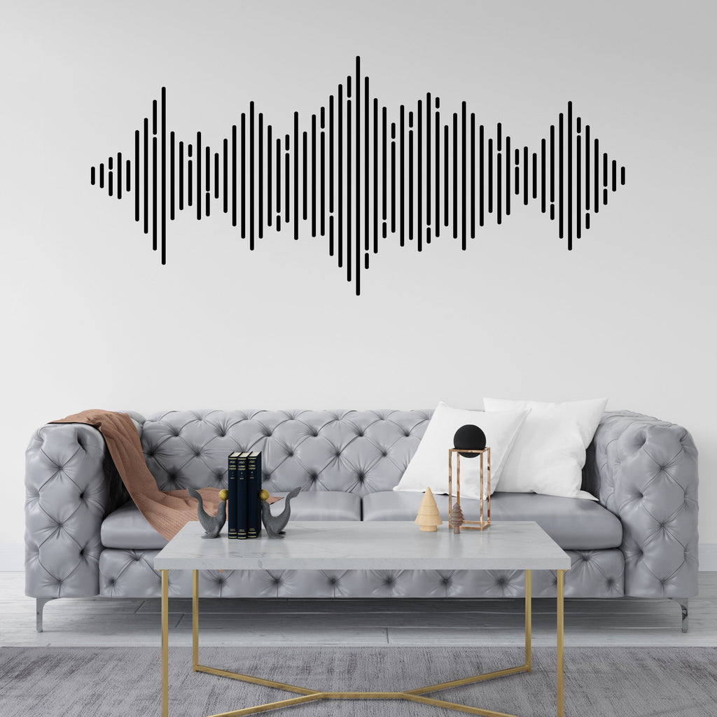 Audio Wave Wall Decal Sound Wave Wall Sticker Music Notes Wall Decor Vinyl Music Wall Art Musician Wall Sticker Recording Studio Decor 259LU