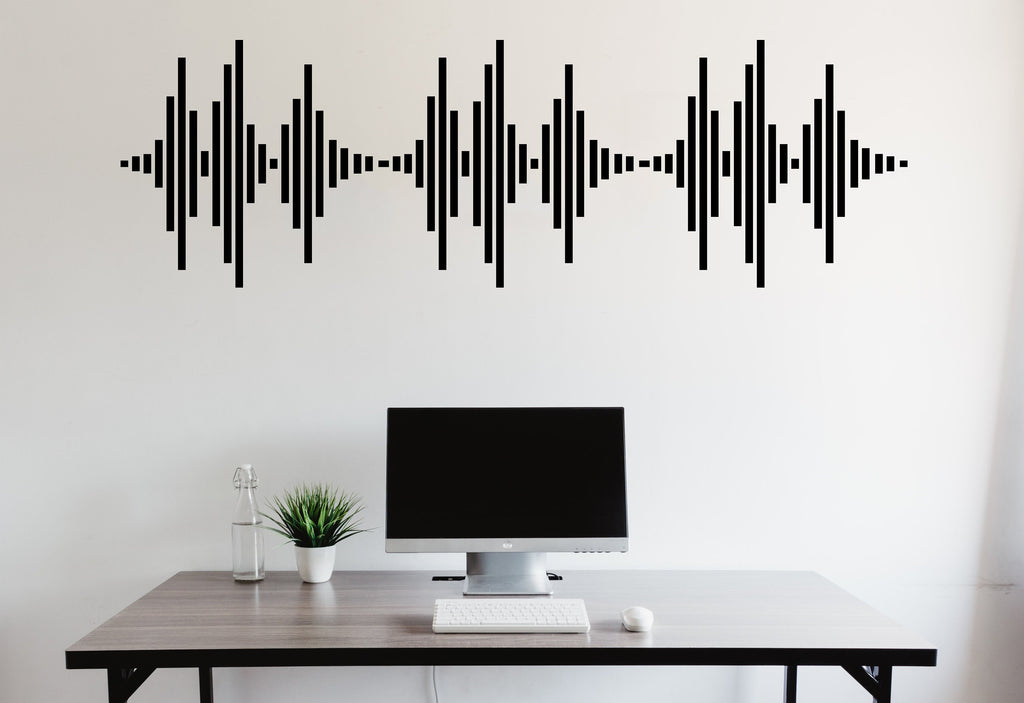 Audio Wave Wall Decal Sound Wave Wall Sticker Music Notes Wall Decor Vinyl Music Wall Art Musician Wall Sticker Recording Studio Decor 260LU
