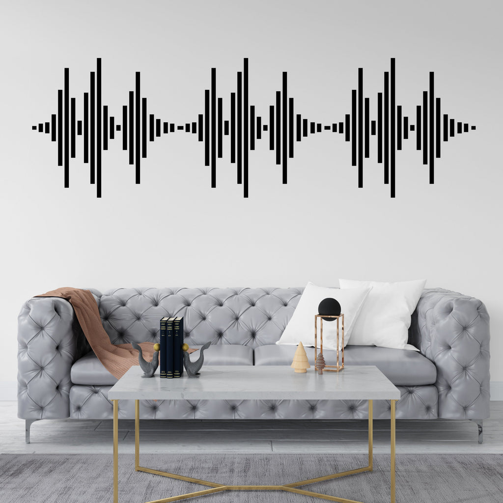 Audio Wave Wall Decal Sound Wave Wall Sticker Music Notes Wall Decor Vinyl Music Wall Art Musician Wall Sticker Recording Studio Decor 260LU