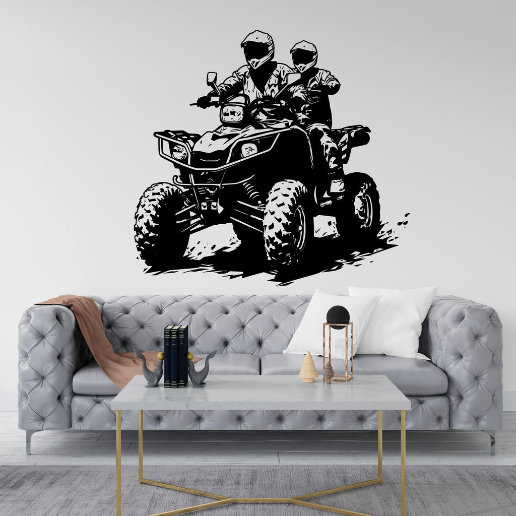 ATV Rider Wall Decal, Quad Wall Decor 4x4 Wheeler OffRoad BedRoom Dirt Bike Gift Free Stickers Art Vinyl Sport Wall Art Room Boy Room 166RS
