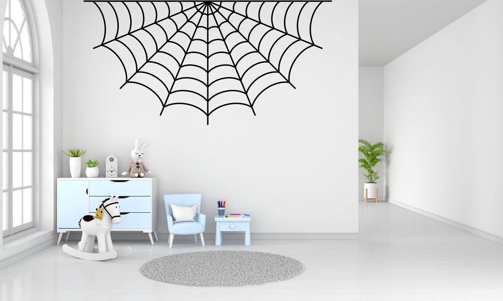 Spider web wall decal Spider web wall sticker Nursery kids room decor Halloween funny scary vinyl art decor Halloween Spooky web decal 261LU
