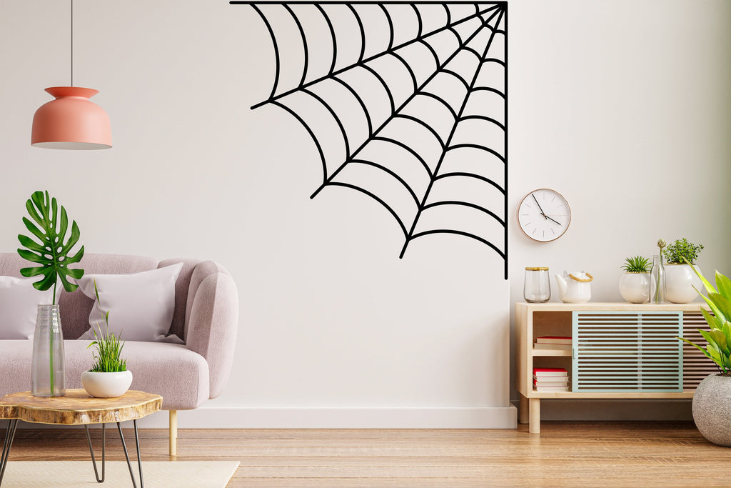 Spider web wall decal Spider web wall sticker Nursery kids room decor Halloween funny scary vinyl art decor Halloween Spooky web decal 262LU