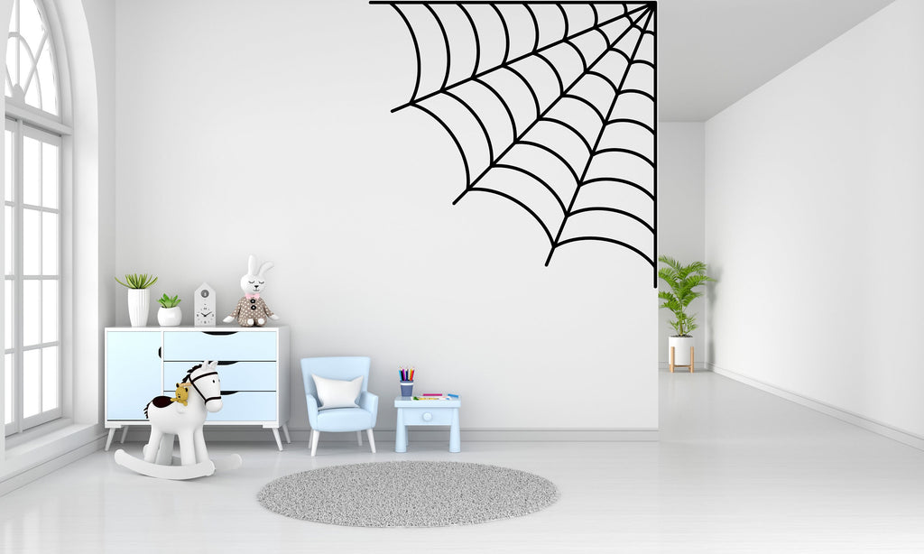 Spider web wall decal Spider web wall sticker Nursery kids room decor Halloween funny scary vinyl art decor Halloween Spooky web decal 262LU