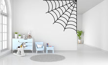 Load image into Gallery viewer, Spider web wall decal Spider web wall sticker Nursery kids room decor Halloween funny scary vinyl art decor Halloween Spooky web decal 262LU