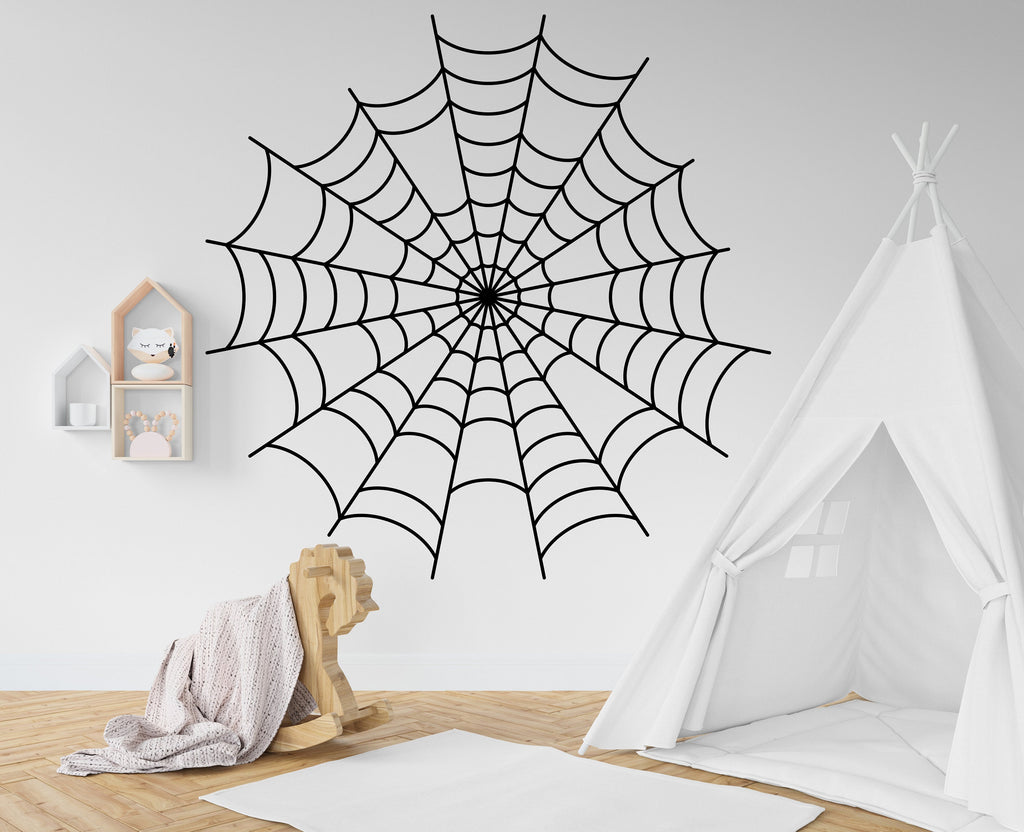 Spider web wall decal Spider web wall sticker Nursery kids room decor Halloween funny scary vinyl art decor Halloween Spooky web decal 263LU