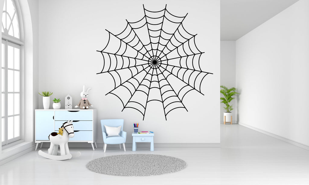 Spider web wall decal Spider web wall sticker Nursery kids room decor Halloween funny scary vinyl art decor Halloween Spooky web decal 263LU