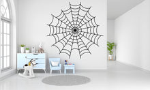 Load image into Gallery viewer, Spider web wall decal Spider web wall sticker Nursery kids room decor Halloween funny scary vinyl art decor Halloween Spooky web decal 263LU