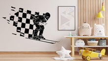 Load image into Gallery viewer, Skier Wall Decal, Extreme Sports Wall Stickers, Winter Sport Decor, Freestyle Skiing Wall Decal Sticker, Skiing Wall Art Skier Gifts 268LU