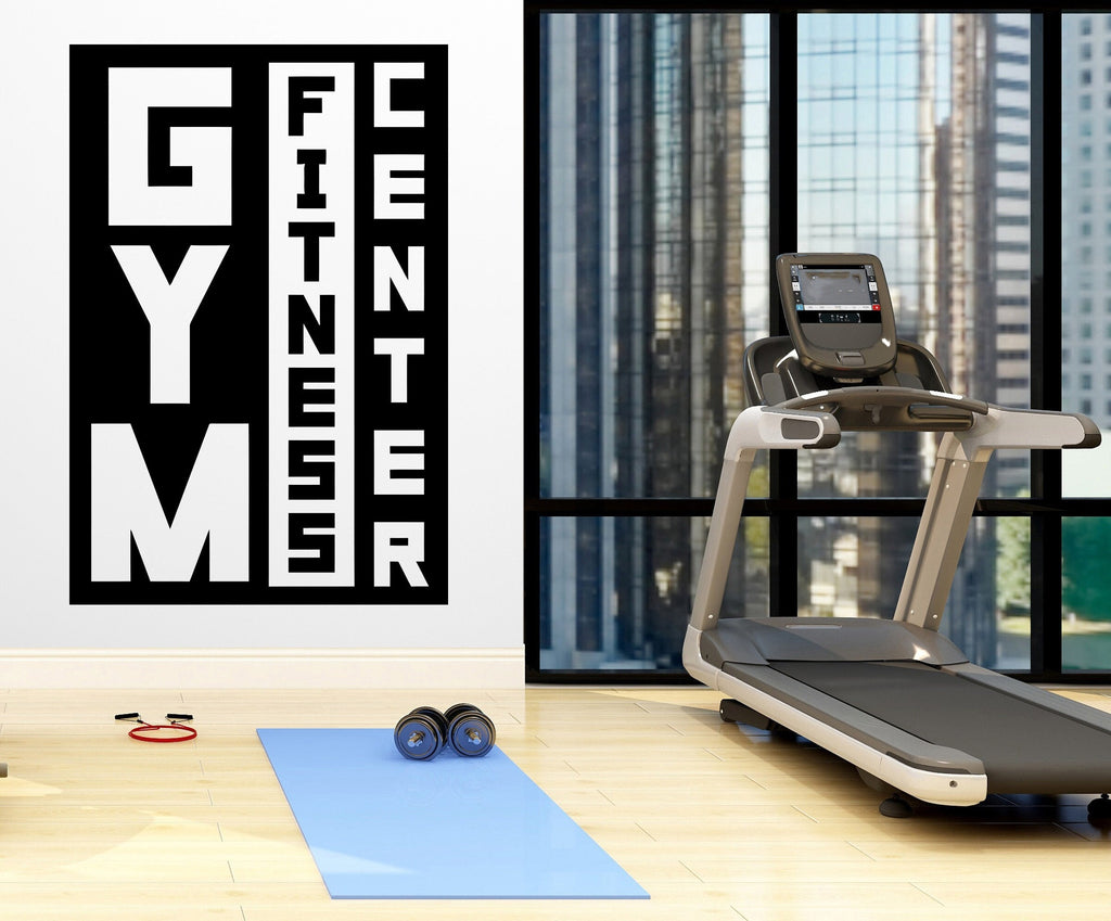 Gym Fitness Center, Workout Vinyl Gym Wall Decal, Gym Decal, Fitness Collage, Gym Wall Art Gym Decor Gym Wall Decor Motivational Art 270LU