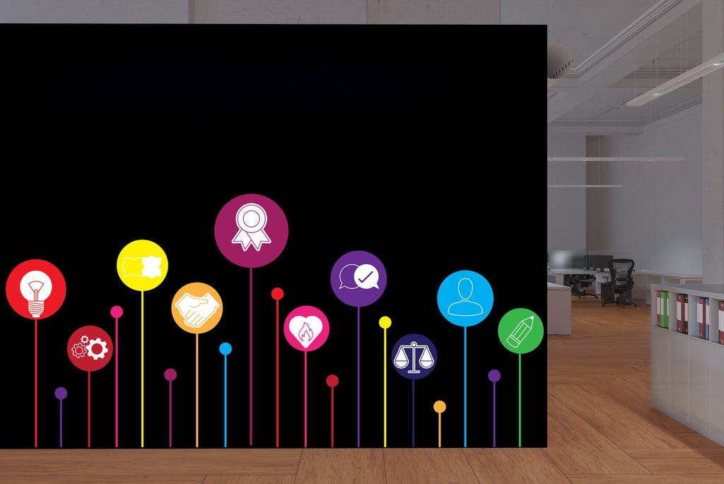 Core Value Vinyl Wall Art Decal, Honeycomb Board Wall Decal, Office Wall Decor Business Software Wall Sticker Computer It Decor Office 197RS
