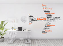 Load image into Gallery viewer, Travel Agency Decoration, Travel Agency wall decal, Airplane Cities wall art decor, Travel world cities wall sticker Office wall decor 289LU