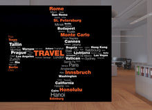 Load image into Gallery viewer, Travel Agency Decoration, Travel Agency wall decal, Airplane Cities wall art decor, Travel world cities wall sticker Office wall decor 289LU
