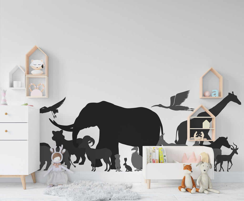 Explore the Wilderness : Animals Safari Wall Decal, Jungle Adventure Wall Decor, Animal wall stickers for nursery, Safari Wall Sticker 271LU