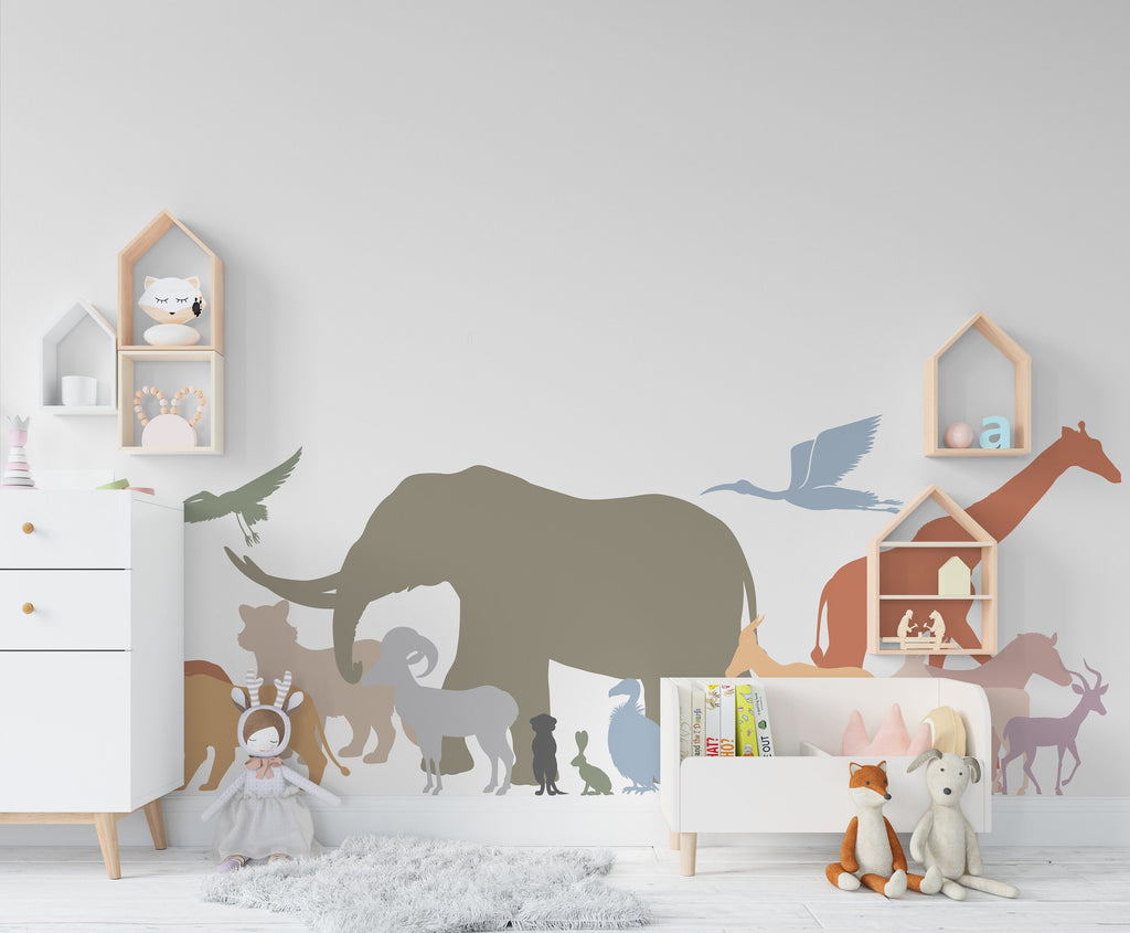 Explore the Wilderness : Animals Safari Wall Decal, Jungle Adventure Wall Decor, Animal wall stickers for nursery, Safari Wall Sticker 271LU