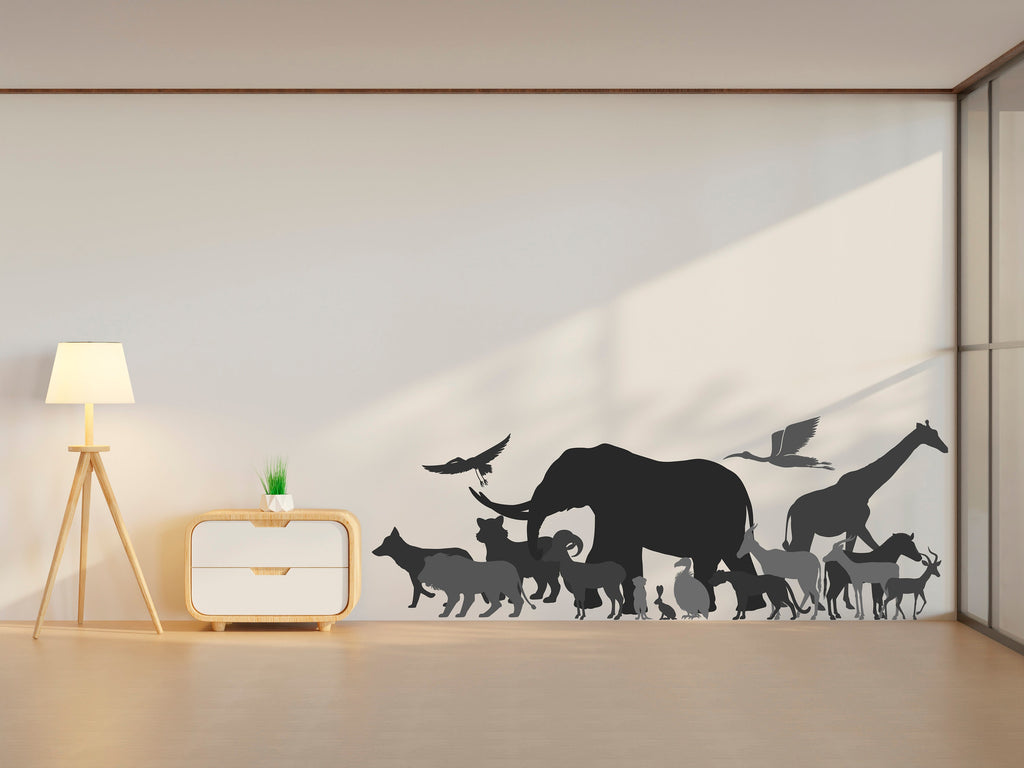 Explore the Wilderness : Animals Safari Wall Decal, Jungle Adventure Wall Decor, Animal wall stickers for nursery, Safari Wall Sticker 271LU