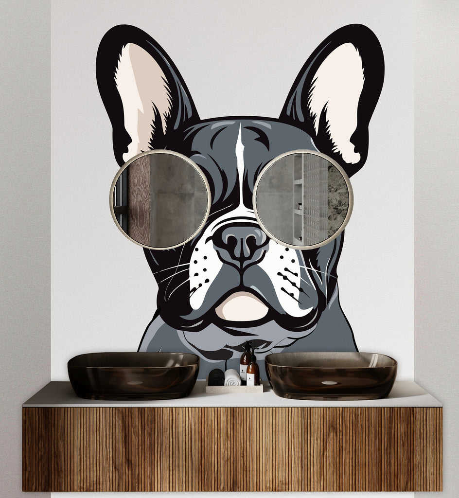 Boston Terrier Dog wall decal Dog decor Dog kids Dog wall art Decal Dog Lover Animals Dog Mom Wall Bathroom Wall Decals Stickers Vinyl 004DE