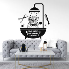 Load image into Gallery viewer, English Bulldog Grooming Salon wall decal Dog decor Veterinary Dog wall art Decal Dog Lover Pet Store Dog Wall Bathroom Stickers Vinyl 009DE