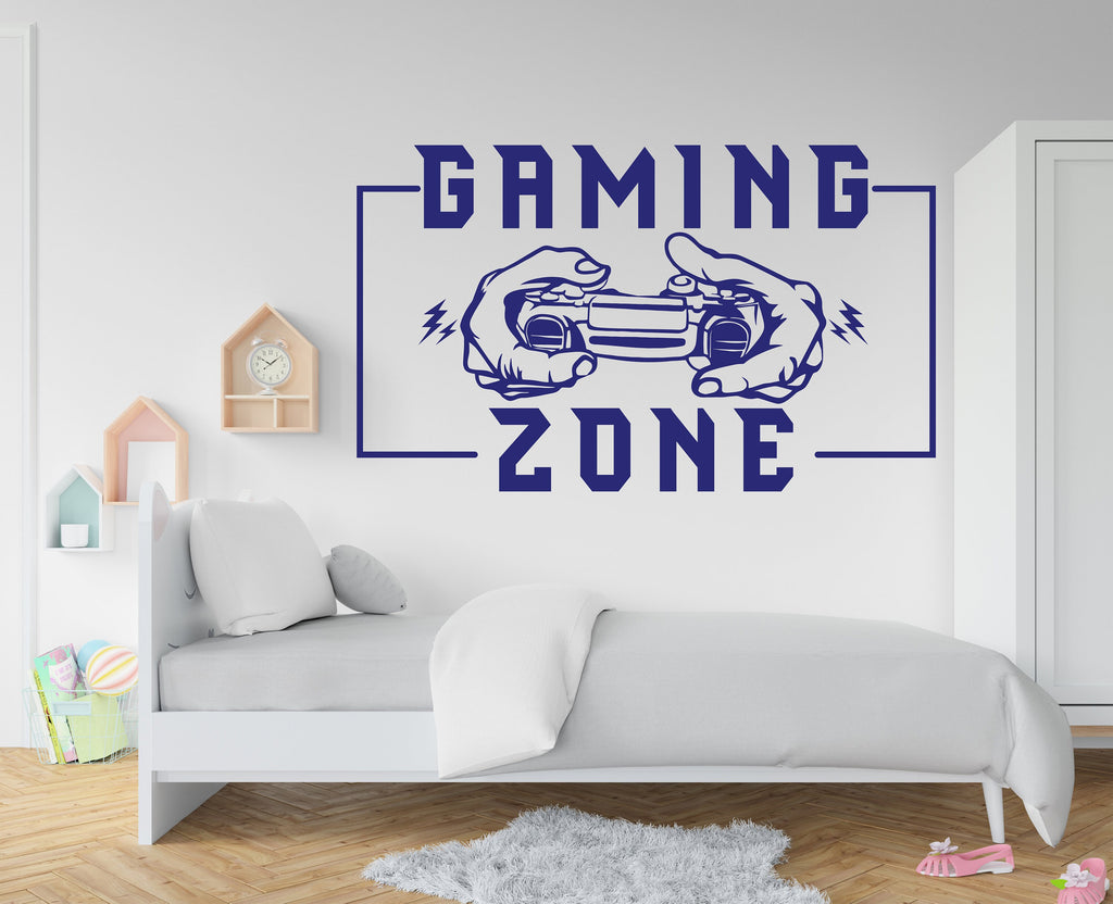 Gamer Zone wall decor Controller decal Video Game Wall Decals Joystick Gamer Kids Bedroom Vinyl Wall Art Stickers 175RS