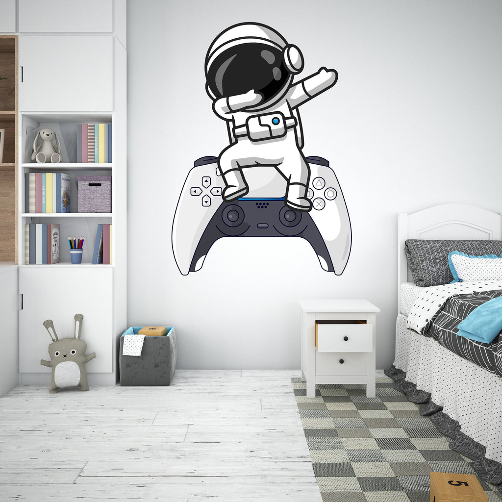 Gamer Zone wall decor Astronaut Controller decal Video Game Wall Decals Joystick Gamer Kids Bedroom Vinyl Wall Art Stickers 176RS