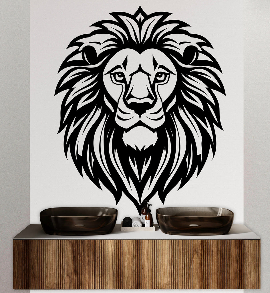Lion Kings wall decal Animal Wall decor Safari Lion wall art Decal Lion Lover Animals Lion Wall Bathroom Wall Decals Stickers Vinyl 011DE