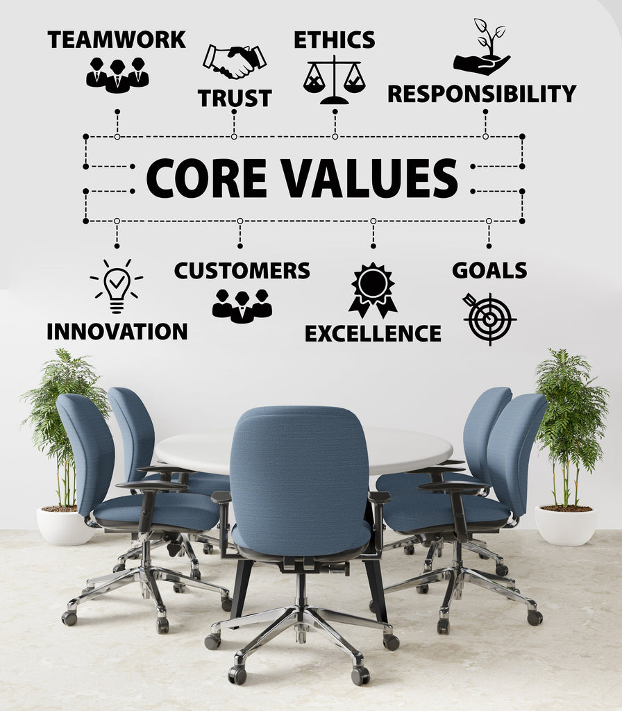 Core Value Wall Decor Our Value Wall Decal Trust Innovation Office Exellence Teamwork Wall Stickers Custom Personalized office Gift 292LU