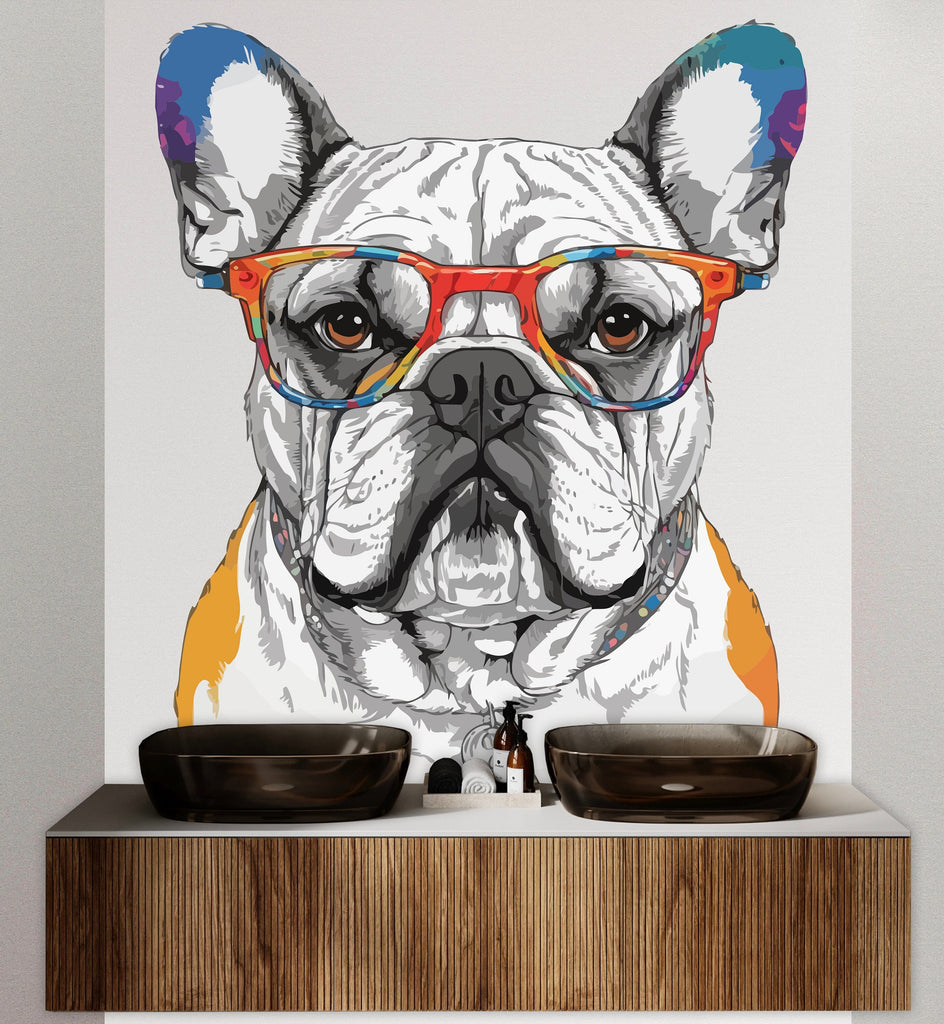 Bulldog Dog wall decal Dog decor Dog kids Dog wall art Decal Dog Lover Animals Dog Mom Wall Bathroom Wall Decals Stickers Vinyl 014DE