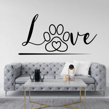 Load image into Gallery viewer, Love Heart Paws Dog Wall Decor, Dog Lover Wall Decals, Dog Wall Art, Dog Lover Stickers Bedroom Wall Vinyl Nursery Wall Decals Art 016DE