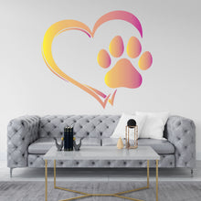 Load image into Gallery viewer, Heart Paws Dog Wall Decor, Dog Lover Wall Decals, Dog Wall Art, Dog Lover Stickers Bedroom Wall Vinyl Nursery Wall Decals Art 017DE