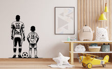 Load image into Gallery viewer, Father Son Soccer wall decor, Football Wall Decal Sport Vinyl, Football stickers, Boys Goal Wall Art, Wall Stickers, Kids Room, Decor 206RS