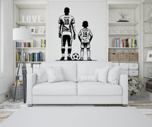 Load image into Gallery viewer, Father Son Soccer wall decor, Football Wall Decal Sport Vinyl, Football stickers, Boys Goal Wall Art, Wall Stickers, Kids Room, Decor 206RS