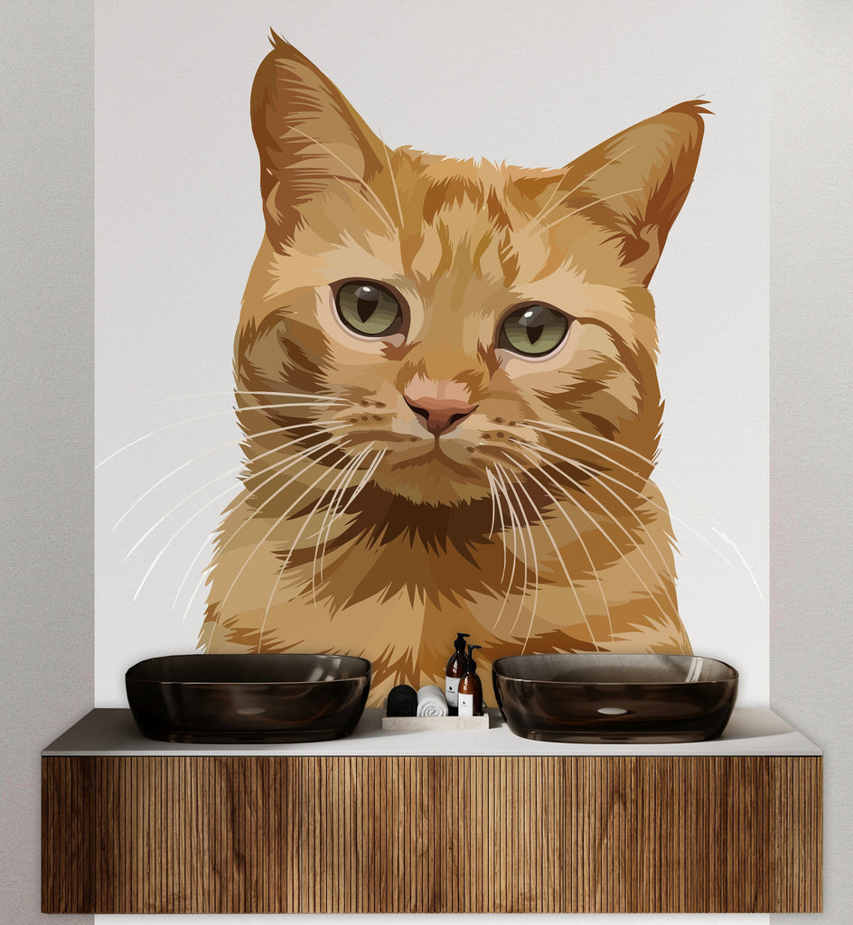 Cute Cat wall decal Cat Mom decor Cat kids Cat wall art Decal Cat Lover Animals Cat Mom Wall Bathroom Wall Decals Stickers Vinyl 021DE