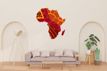 Load image into Gallery viewer, Africa Map Wall Art Vinyl Sticker, Africa Continent Wall Vinyl Decal, African Map Wall Mural Decor, Traditional Map vinyl wall decal 302LU