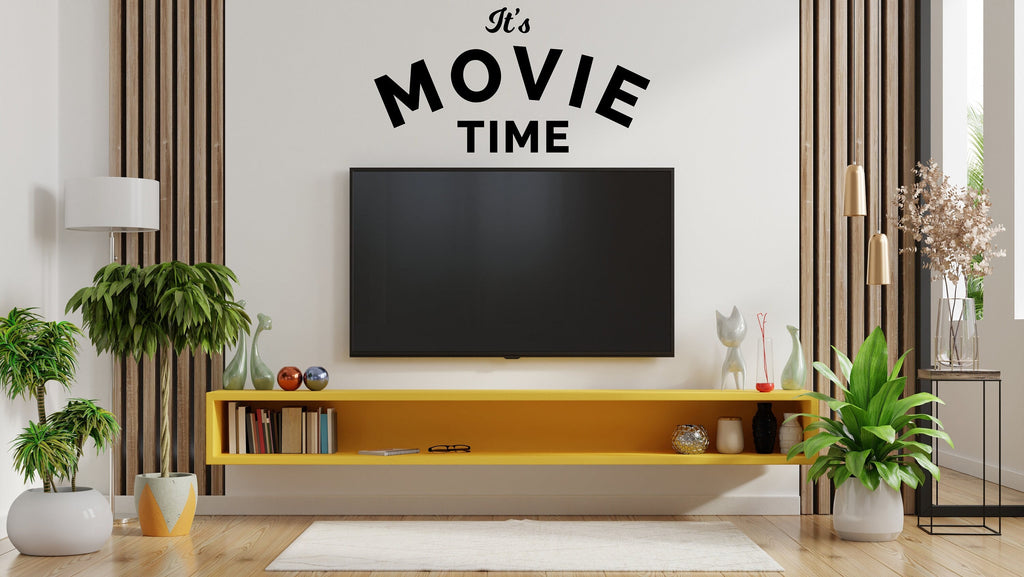 It's Movie Time Home Cinema wall decal, Theater Room Decor, Family room vinyl sticker mural, Playroom decor wall art Cinema wall decor 303LU