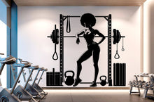 Load image into Gallery viewer, Gym Wall Decal Fitness Wall Art Custom Name Decor Crossfit Wall Decal Crossfit Gifts Home Gym Wall Sticker Motivational Wall Decal 212RS