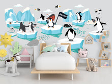 Load image into Gallery viewer, Arctic Wall Decor, Arctic Animals decal, Penguins Whale Iceberg Antarctica Nursery Wall Decal, Nursery Decor, Polar Bear, Arctic World 307LU