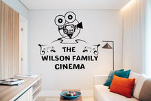 Load image into Gallery viewer, Home Cinema Wall Decal, Personalized Theater Room Decor, Family Room Vinyl Sticker Mural, Movie Film Playroom Decor Camera Wall Art 308LU