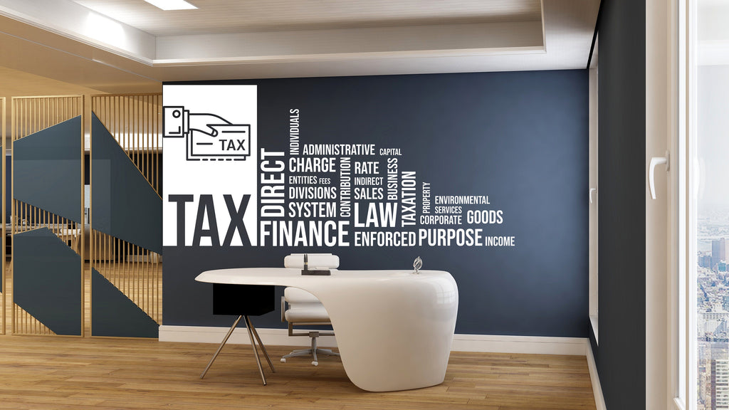 Tax Wall Decor Office Wall Decal Finance Idea Teamwork Business Worker Inspire Office Decoration Motivation Stickers Mural Unique Gift 287LU