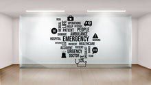 Load image into Gallery viewer, Emergency Hospital Healthcare Vinyl Wall Decal, Health Wellness Words Cloud, Clinic Hospital Wall Decor, Medical Office Stickers Mural 288LU