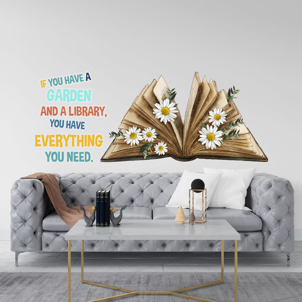 Library vinyl wall art decals, book shelves decor, library wall decal, education decals, reading room, nurseries, school, kids gifts 198RS