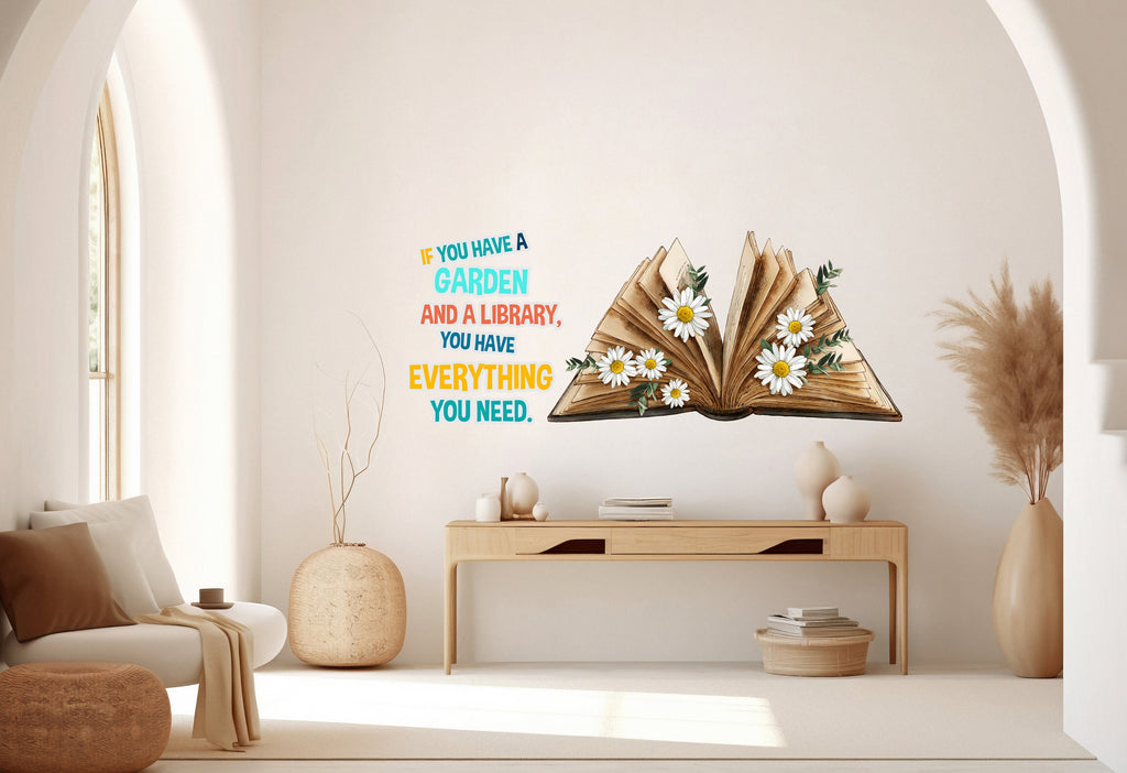 Library vinyl wall art decals, book shelves decor, library wall decal, education decals, reading room, nurseries, school, kids gifts 198RS